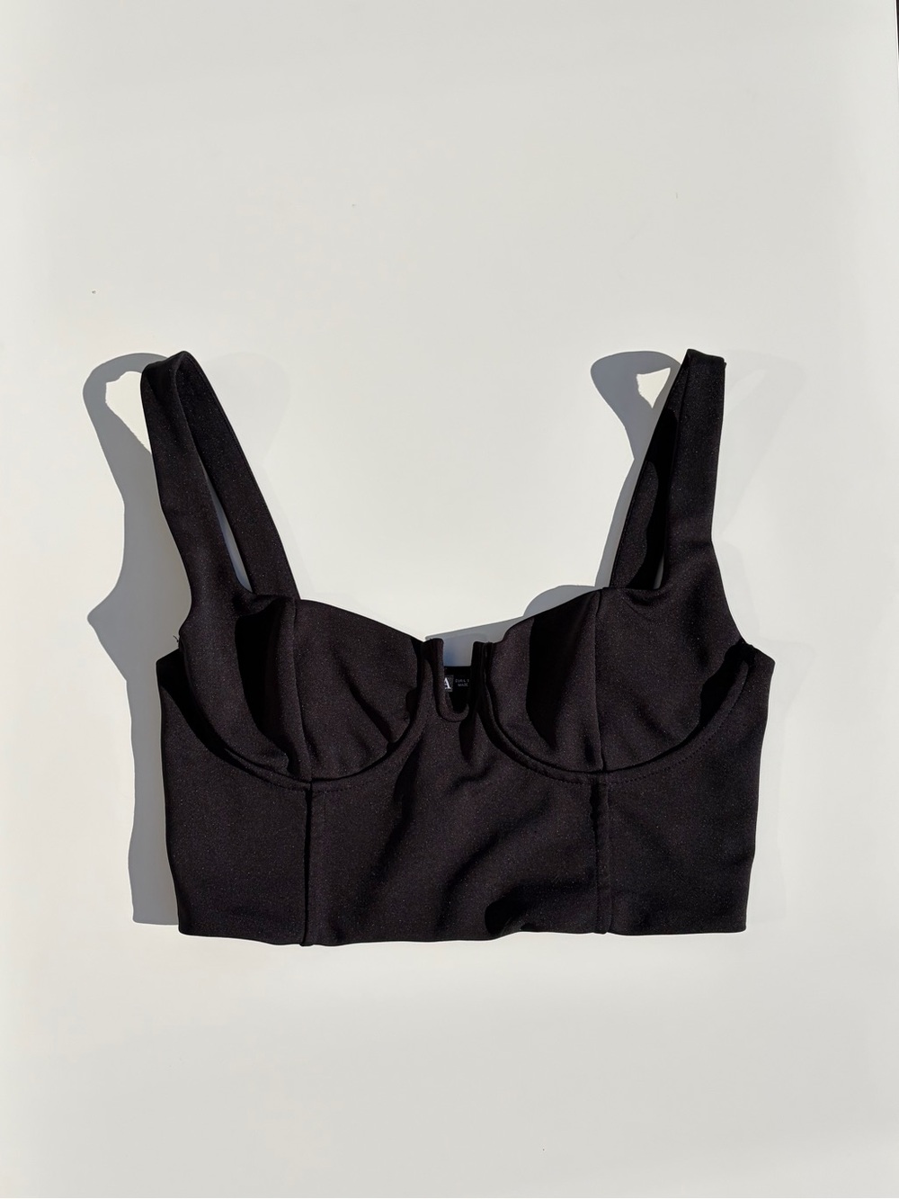 Zara Black Square-Neck Bandeau Bralette